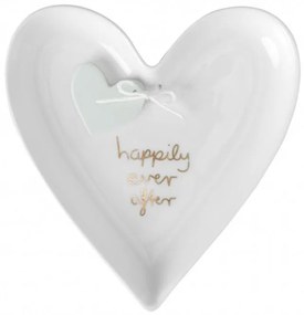 Διακοσμητικό Πιάτο Πορσελάνινο Happily Ever After RD0017735 12x11,5x1,6cm White Raeder Πορσελάνη