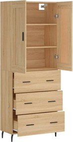 vidaXL Ντουλάπι Sonoma δρυς 69,5 x 34 x 180 εκ. από Επεξεργασμένο Ξύλο
