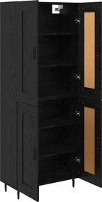 vidaXL Highboard 2 pcs Μαύρη Οξυά Επεξεργασμένο ξύλο