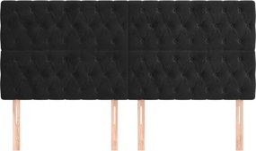 vidaXL Κεφαλάρι Μαύρο Βελούδινο 200x7x118/128 εκ.