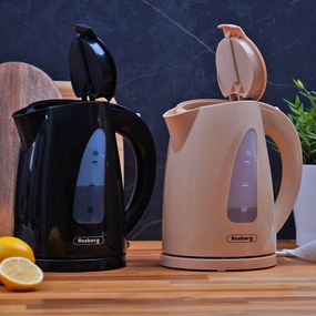 Ηλεκτρικός βραστήρας Oliver Voltz OV51230B, 2200W, 1,7 l, Φωτεινή ένδειξη, Ασύρματο, Μαύρο