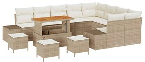 vidaXL Σετ Καναπέ Κήπου 12 pcs Μπεζ, Κρέμα 110 x 55 x 71 εκ