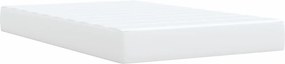 vidaXL Κρεβάτι Boxspring με Στρώμα Λευκό 120x190εκ.από Συνθετικό Δέρμα