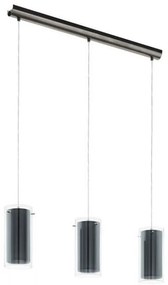 Φωτιστικό Οροφής-Ράγα Klarinto 99286 Grey Eglo Glass, Fabric