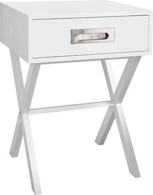 WICK Κομοδίνο Άσπρο Λάκα MDF   1τμχ