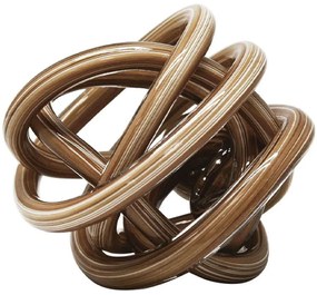 Διακοσμητικός Κόμπος 24-15-70030 Φ15cm Brown-White Marhome Γυαλί