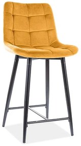 Επενδυμένη καρέκλα ύφασμιμι Chic H2 45x37x92 μαύρο/βελούδινο curry DIOMMI CHICH2VCCU DIOMMI-80-2527