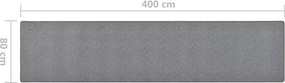 vidaXL Χαλί Διάδρομος Σκούρο Γκρι 80 x 400 εκ.