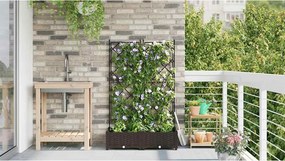 vidaXL Γλάστρα Κήπου 2 τμχ. Καφέ 80 x 40 x 125,5 εκ. PP