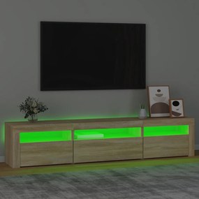 vidaXL Έπιπλο Τηλεόρασης με LED Sonoma Δρυς 195x35x40 εκ.