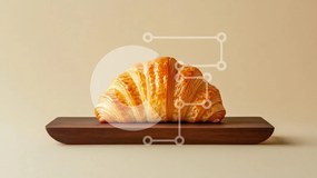 Intra Συλλεκτικό Ξύλινο Παζλ Plywood  4mm - Κρουασάν σε ξύλινο πιάτο Σε Ξύλινο Κουτί - Διαστάσεις: 10x10 cm – 25 κομμάτια