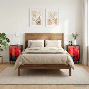 vidaXL Κομοδίνο HEESCH 2 τμχ. Μαύρη Δρυς 36 x 33 x 61 εκ.