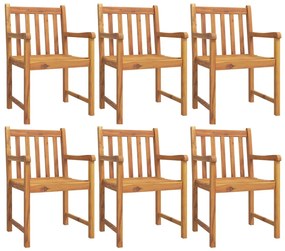 vidaXL Καρέκλες Κήπου 6 τεμ. 56 x 55,5 x 90 εκ. από Μασίφ Ξύλο Ακακίας