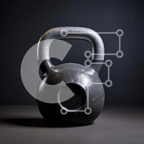 Intra Συλλεκτικό Ξύλινο Παζλ Plywood  4mm - Μαύρο Kettlebell σε σκούρο φόντο Σε Ξύλινο Κουτί - Διαστάσεις: 10x10 cm – 25 κομμάτια