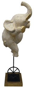 Διακοσμητικός Επιτραπέζιος Ελέφαντας Polyresin Χρυσό ESPIEL 15,3x15,1x42,4εκ. FIG220
