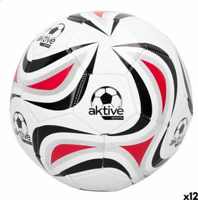 Μπάλα Ποδοσφαίρου Aktive 5 Ø 22 cm Λευκό PVC (12 Μονάδες)