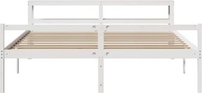vidaXL Κρεβάτι Ηλικιωμένου με Κεφαλάρι Λευκό 180x200 εκ. Μασίφ Πεύκο