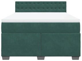 ΚΡΕΒΑΤΙ BOXSPRING ΜΕ ΣΤΡΩΜΑ ΣΚΟΥΡΟ ΠΡΑΣΙΝΟ 160X200ΕΚ. ΒΕΛΟΥΔΙΝΟ 3288669