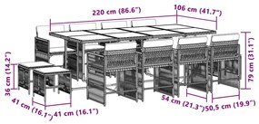 vidaXL Σετ Τραπεζαρίας Κήπου 13τεμ Μικτό Μπεζ Συνθ. Ρατάν με Μαξιλάρια