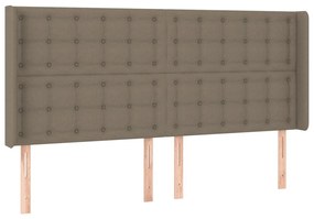 Κρεβάτι Boxspring με Στρώμα &amp; LED Taupe 180x200 εκ. Υφασμάτινο - Μπεζ-Γκρι