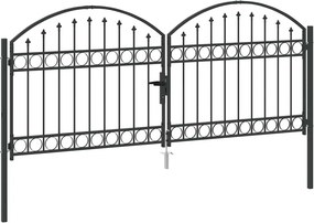 vidaXL Πύλη Φράχτη ASSEN 301 x 175,5 εκ. Ατσάλι Γκρι Κλειδώσιμο
