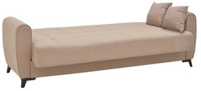 Καναπές-κρεβάτι με αποθηκευτικό χώρο τριθέσιος Lincoln pakoworld μπεζ ύφασμα 225x85x90εκ