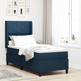 vidaXL Κρεβάτι Box Spring με Στρώμα σε Μπλε - 80x200 εκ. Υφασμάτινο
