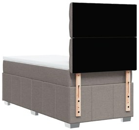 Κρεβάτι Boxspring με Στρώμα Taupe 80x200 εκ. Υφασμάτινο - Μπεζ-Γκρι