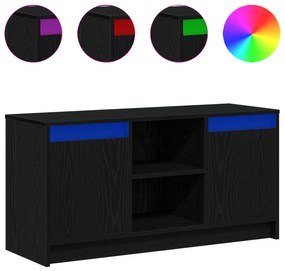vidaXL Βάση Τηλεόρασης με LED Φώτα σε Μαύρο Δρυ, διαστάσεις 100x34x50 εκ, φτιαγμένη από επεξεργασμένο ξύλο