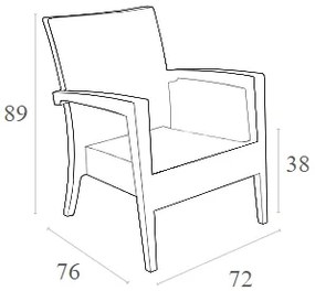 MIAMI DARK GREY ΠΟΛΥΘΡΟΝΑ 72Χ76Χ89εκ. ΠΟΛ/ΝΙΟΥ