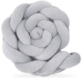 Πάντα πλεξούδα τριπλή χειροποίητη Velvet 200x18εκ Light Grey