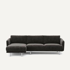 Γωνιακός καναπές από βελούδινo chenille, Nogara