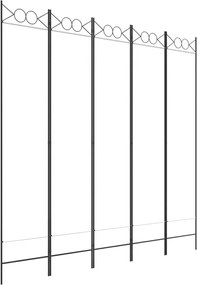 vidaXL Διαχωριστικό Δωματίου με 5 Πάνελ Λευκό 200x200 εκ. από Ύφασμα