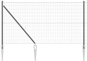 vidaXL Ευρωπαϊκός Φράχτης με 7 Σπικάκια 1.4x10 μ Γαλβανισμένο Ατσάλι Γκρι