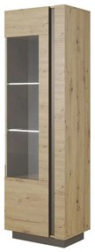 Βιτρίνα 36146-ARC-HV Artisan+Γραφίτης 60x194x40cm Chipboard,Glass