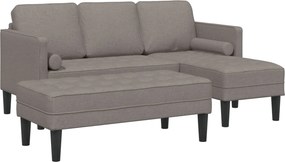 vidaXL Σετ Καναπέ με μαξιλάρι 2 pcs Taupe Πολυεστέρας