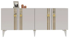 Μπουφές Bahar 475OLV1764 150x35x80cm White-Gold Particle Board, Melamine
