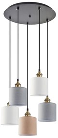 Φωτιστικό Οροφής SE21-BR-10-5BL-SH123 MAGNUM FLEX White, Grey, Brown Shade Pendant + - 51W - 100W - 77-9034