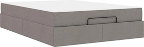 vidaXL Σκελετός κρεβατιού με στρώμα 2 pcs Taupe ύφασμα