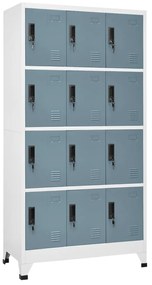 vidaXL Φοριαμός Ανοιχτό / Σκούρο Γκρι 90 x 45 x 180 εκ. Ατσάλινος