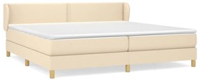 vidaXL Κρεβάτι Boxspring με Στρώμα Κρεμ 200x200 εκ. Υφασμάτινο