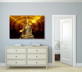 Εικόνα του αγάλματος του Βούδα με αφηρημένο φόντο - 60x40