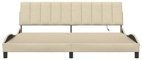 vidaXL Σκελετός Κρεβατιού Χωρίς Στρώμα Hanko Κρεμ 200x200 εκ. Υφασμάτινο