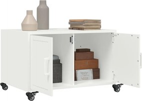 vidaXL Τραπεζάκι Σαλονιού Λευκό 68x50x43,5 εκ. από Ατσάλι