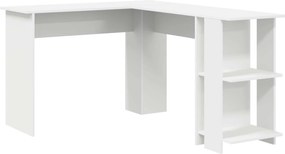 vidaXL Γωνιακό γραφείο Λευκό 140 x 113,5 x 75 εκ. Επεξεργασμένο ξύλο