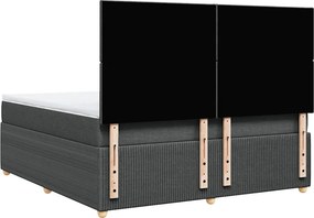 vidaXL Κρεβάτι Boxspring με Στρώμα Σκούρο Γκρι 180x200 εκ Υφασμάτιν