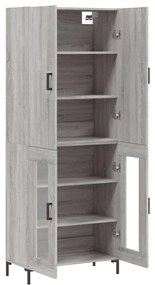 vidaXL Ντουλάπι Γκρι Sonoma 69,5 x 34 x 180 εκ. Επεξεργασμένο Ξύλο