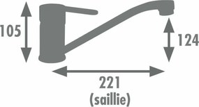 Kitchen Tap Rousseau BORN NF Μαύρο Ματ φινίρισμα