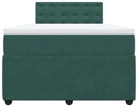 Κρεβάτι Boxspring με Στρώμα Σκούρο Πράσινο 120x200εκ. Βελούδινο - Πράσινο