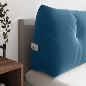 vidaXL Μαξιλάρι Πλάτης Μπλε 100 x 24 x 50 εκ Βελούδο